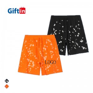 Polka-Dot Boy’S Washed Casual Summer Leisure Track Running Men’S Sports Loose Shorts Basketball With Strings Cotton Track
