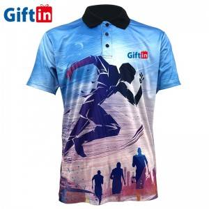 Running Sublimated custom t-shirts Cycling Jersey 100% Polyester Sublimation Marathon Polo shirt for men