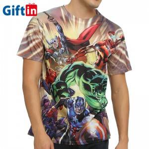 Summer New Design High Quality 3D Sublimation T-shirt Custom Full Digital Printed Marvel men’s Tshirts