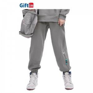 Youth Popular Soft High Quality French Terry Gray Utility Sweatpants Elastic 100 Cotton Joggers Unisex