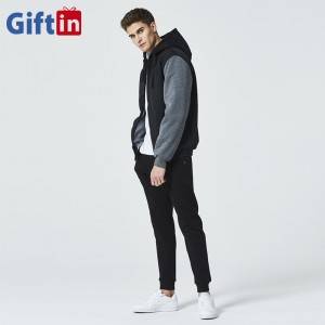 High Quality Fleece Men Winter Cotton Fashion Warm Up Velour Tracksuits Youth Hoodie Set