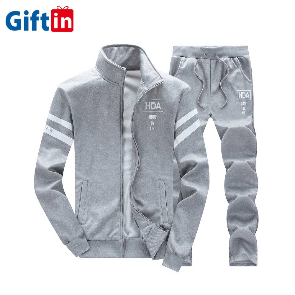 Factory made hot-sale T Shirt Promotion Ideas - Knitted Custom Logo Jogger Suit Fabric Sport Football Blank Mens Fitted Tracksuits 2021 – Gift