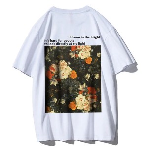 Floral Off Set Printed  Couple Clothes Graphic T Shirt Plus Size Men’s T-Shirts
