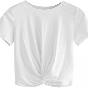 Fashionable Short Sleeve Ladies White Cut Out Women Crop Tops 2022 Custom T Shirt Sexy Crop Top Women Crop Tops Tshirt