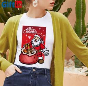 High quality t shirtchristmas hot sale t shirt in screen printed christmas wholesale customized t shirt supplier from China