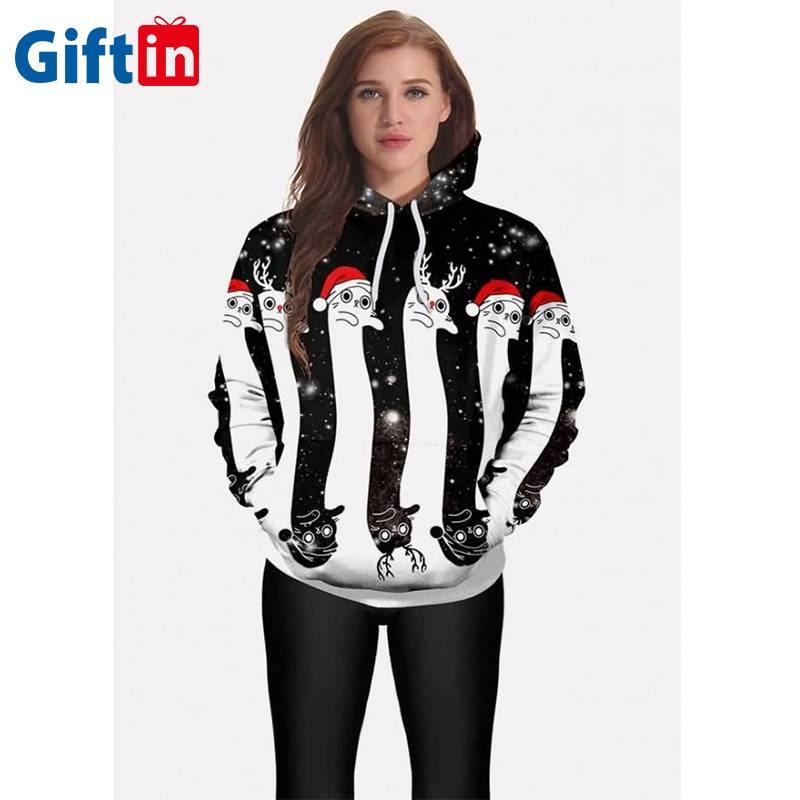 Hot New Products T Shirt Screen Printing -
 New design 3d sublimation hoodies custom made cartoon christmas women hoodie  – Gift