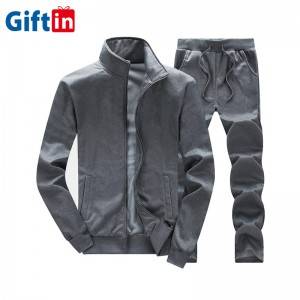 Custom Slim Fit Matching Stacked Workout Gym Polyester Casual Training 2 Piece Men Tracksuit