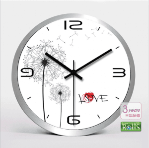 12 inch stainless steel wall clock aluminum clock creative fashion living room wall clock custom logo CK1037