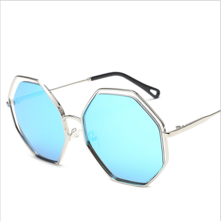 2018 new fashion personality male metal frame octagonal hollow sunglasses gradient ladies tide street shooting sunglasses2