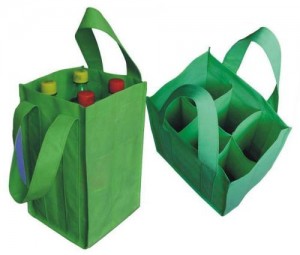 custom wholesale OEM eco-friendly reusable 6 bottle non woven wine bag for promotion NB0003