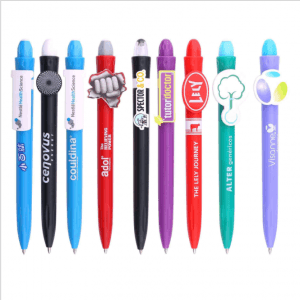 Custom pen clip plastic sheet shape cartoon push advertising gift ballpoint pen ballpoint pen P1199