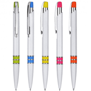 Di Design Conventional Push Plastic Ballpoint Pen Holder with Several Middle Circle Decoration Advertising Gift Promotion Ballpoint Pen P1111