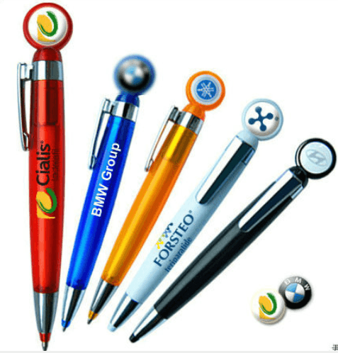 Di turning transparent plastic ballpoint pen cap is flat and round on both sides and can be glued or printed on both sides