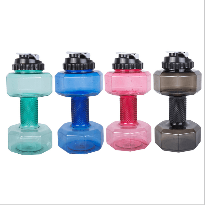 New creative outdoor dumbbell cup portable large capacity water cup female fitness sports bottle1