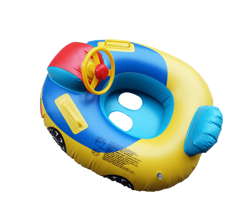New infant swimming ring laps extra large car steering wheel swim boat baby with horn seat