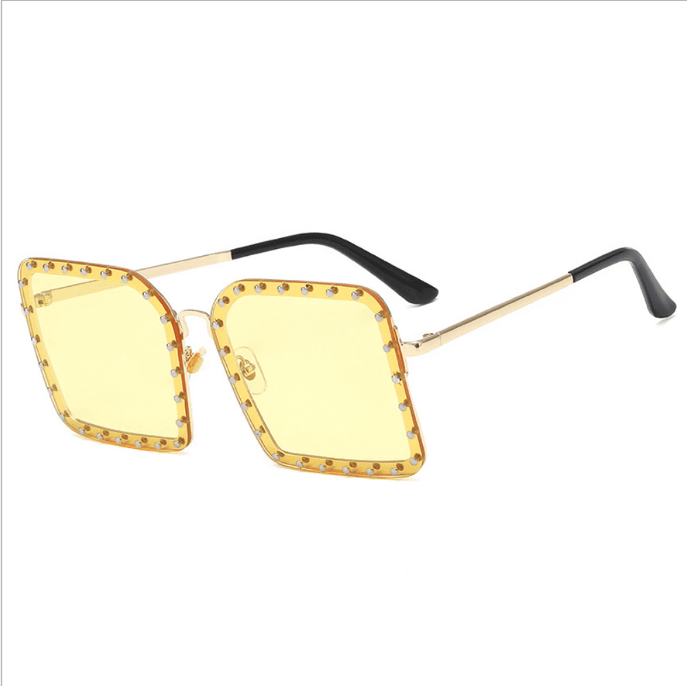 New personality rivet sunglasses female round face fashion wild round large frame sunshade men anti-UV tide2