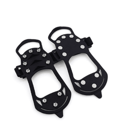 Outdoor crampons snow skid shoe covers 10 teeth nail claws shoe cover Velcro reinforcement adult children silicone crampons