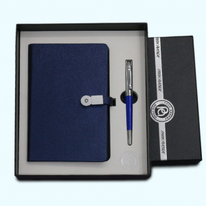 Business notebook set custom U disk pen PU buckle notebook gift box plus printed logo NBK0042