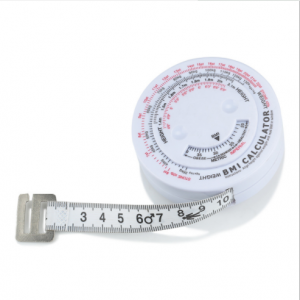 Plastic case measuring tape BMI calculator body mass pvc body tape measure BMI ruler wheel index  TMS0050