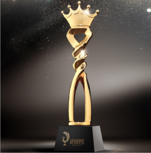 Custom Luxury new design Gold crown Crystal resin Trophy and Award  TR0106