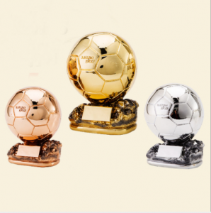Wholesale resin gold plated football trophy soccer  TR0109