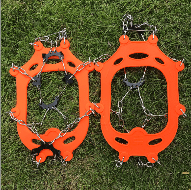 Silicone eight-toothed chain crampons Outdoor 8 teeth climbing crampons Anti-skid studs Snow skid shoes