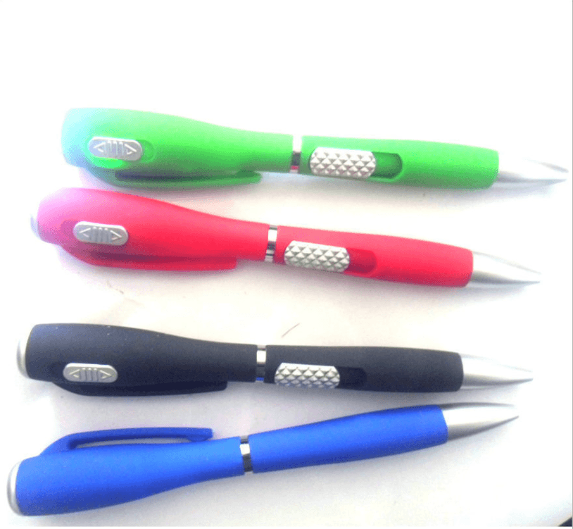 Spray light pen with middle circle frosted rod led ballpoint pen plastic advertising gift promotion ball pen color rod