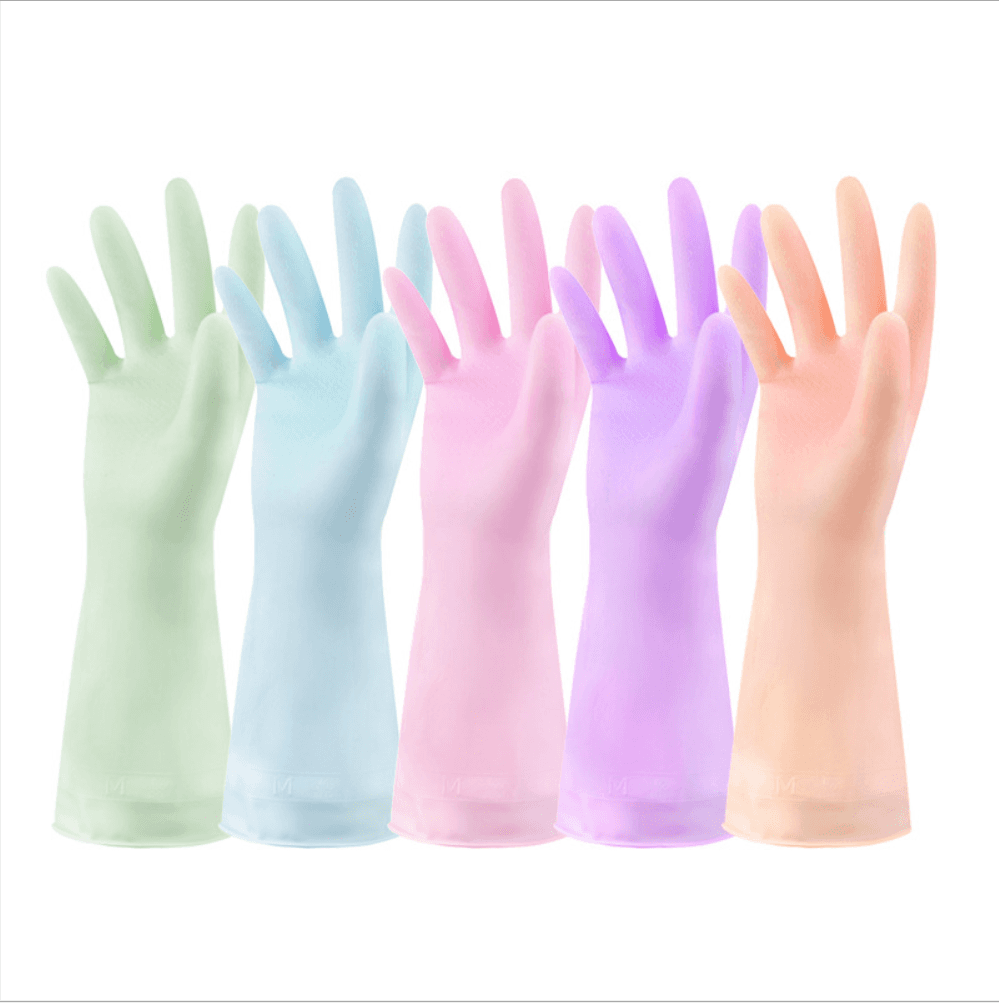 Thin latex household rubber gloves kitchen rubber clean bowl washing rubber waterproof housework gloves1