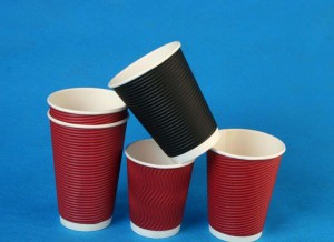 12oz Fashable Printed Coffee Disposable Ripple Wall Hot Drinks paper Cup BT0017