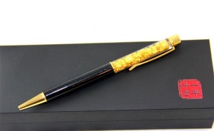 Floating Golden Flakes metal crystal ball pen with glitter and Gold foil Metal Ball Pen   MP0087