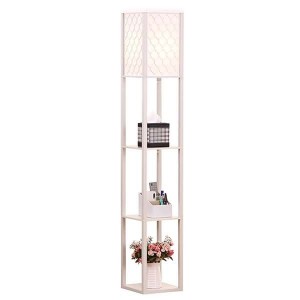 Manufacturer for Craft Table Lamp - Black Shelf Floor Lamp, 3 Storage Shelves Lamp with Pull chain-GL-FLWS023 – Goodly