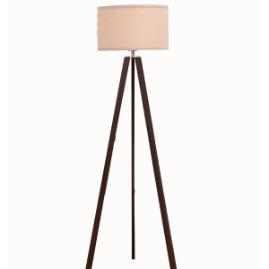 Wholesale Price Led Table Lamp - Tripod Floor Lamp, Coffee  Wood Legs with Nickel Finish and Beige shade Fabric Shade, Mid Century Contemporary Modern Style- GL-FLW008 – Goodly