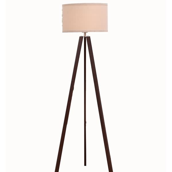 factory low price Led Book Lamp - Tripod Floor Lamp, Coffee  Wood Legs with Nickel Finish and Beige shade Fabric Shade, Mid Century Contemporary Modern Style- GL-FLW008 – Goodly