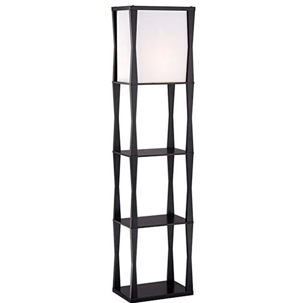 OEM China Cone Floor Lamp - Black big Etagere Floor Lamp with Solid wood pole for Living Room-GL-FLWS10 – Goodly