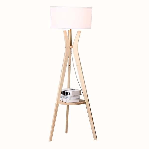 China New Product Wood Pipe Desk Lamp - Mid-Century Solid wood Tripod Storage Floor Lamp Walnut-GL-FLW012 – Goodly