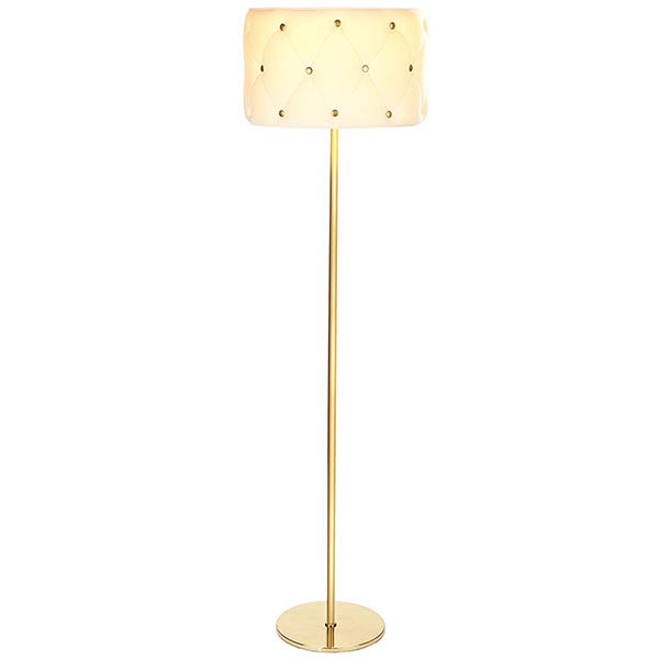 Well-designed Stylish Led Desk Lamp - E26 Bulb Socket Floor Lamp, Modern Standing Light For Office, Living Room, Bedroom, 60 Inches Tall, Uniqure Sofa Fabric Lampshade And Antique Brass Metal Body...