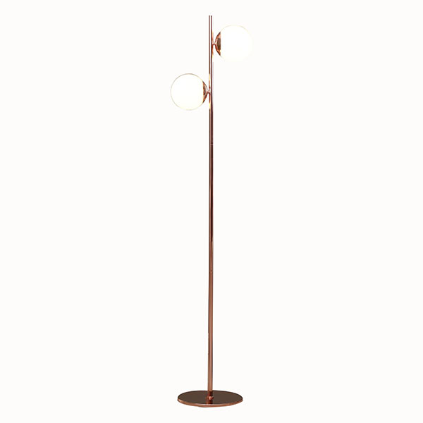 Factory Promotional Best Seller Ul Ce Rohs -  LED Floor Lamp– Contemporary Modern Frosted Glass Globe Lamp With Two  Lights- Tall Pole Standing Uplight Lamp For Living Room, Den, Office, Bedroom- ...