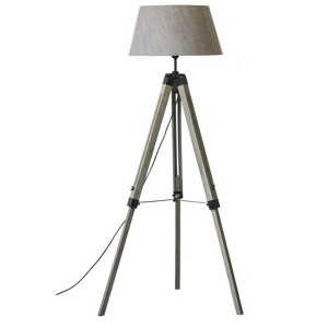 Wholesale Dealers of Solar Ceramic Light - Classical Designer Soild Wood Tripod Floor Lamp Vintage Wooden Tripod Lamp with Fabric Drum lamp shade-GL-FLW011 – Goodly