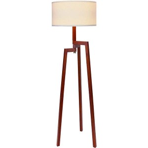 Factory making 5 Light Floor Lamps - Tripod Floor Lamp Solid Natural Wood with White  Linen Shade – Torchiere Lamp – Standing Ligh-GL-FLW016 – Goodly