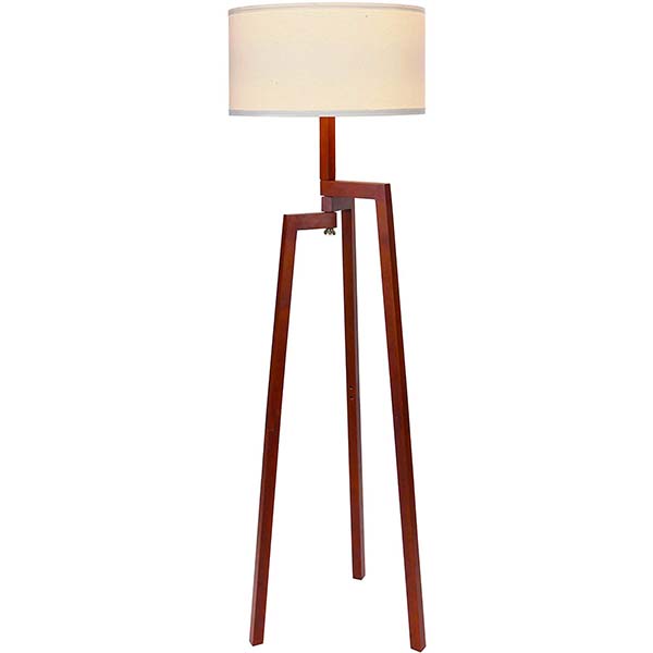 OEM Customized Led Driver 100w 12v - Tripod Floor Lamp Solid Natural Wood with White  Linen Shade – Torchiere Lamp – Standing Ligh-GL-FLW016 – Goodly