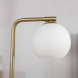 Antique Gold Floor Lamp, Globe Glass Lampshade | Goodly Light-GL-FLM104