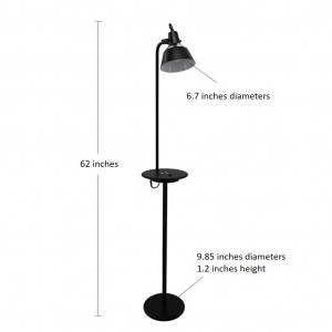 Black Metal Standard Lamp,Wireless Charging Lamp | Goodly Light-GL-FLM111