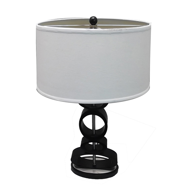 Contemporary Design, Classic black, Espresso and Brushed Steel Finished Modern Table Lamp 1