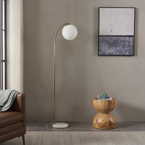 Curved Gold Floor Lamp, Petite Arc Metal Floor Lamp | Goodly Light-GL-FLM166