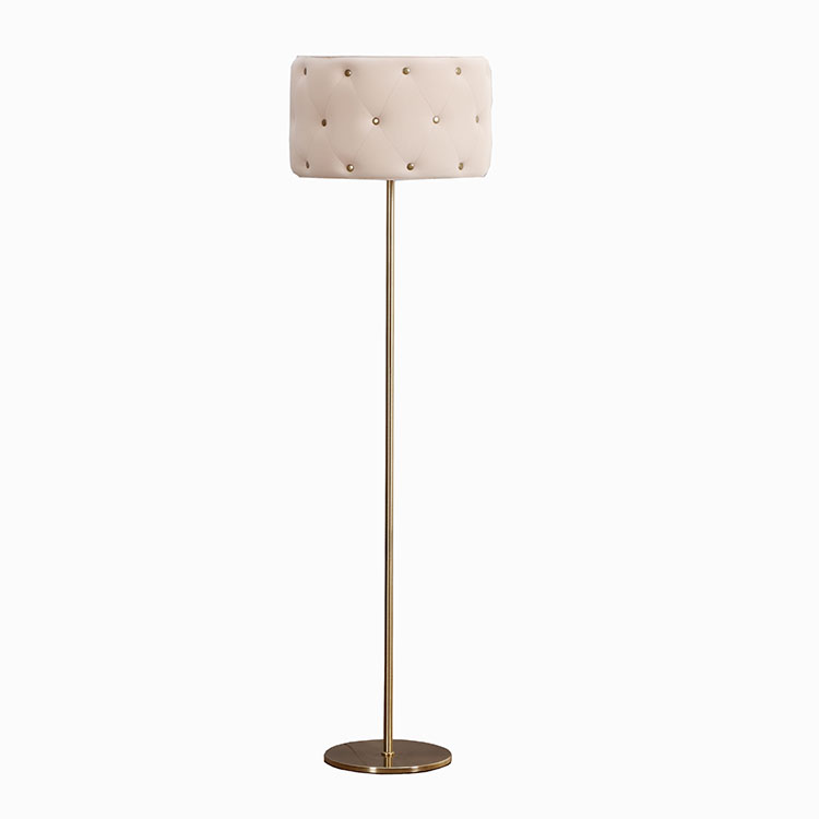 E26 Bulb Socket Floor Lamp,Antique Brass Floor Lamp,Unique Sofa Fabric Lampshade | Goodly Light-GL-FLM042 Featured Image