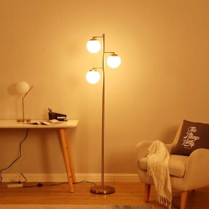Dimmable Tree Floor Lamp,3-Head Metal Globe Floor Lamp | Goodly Light-GL-FLM13