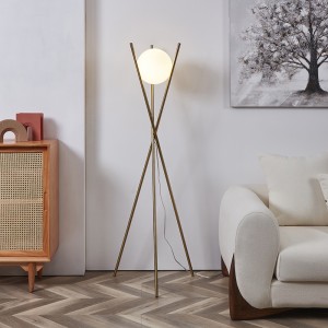 Gold Tripod Floor Lamp,Iron Sphere Floor Lamp | Goodly Light-GL-FLM108