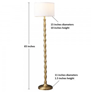 Heavy Metal Floor Lamp, Gold Brass Finish | Goodly Light-GL-FLM148