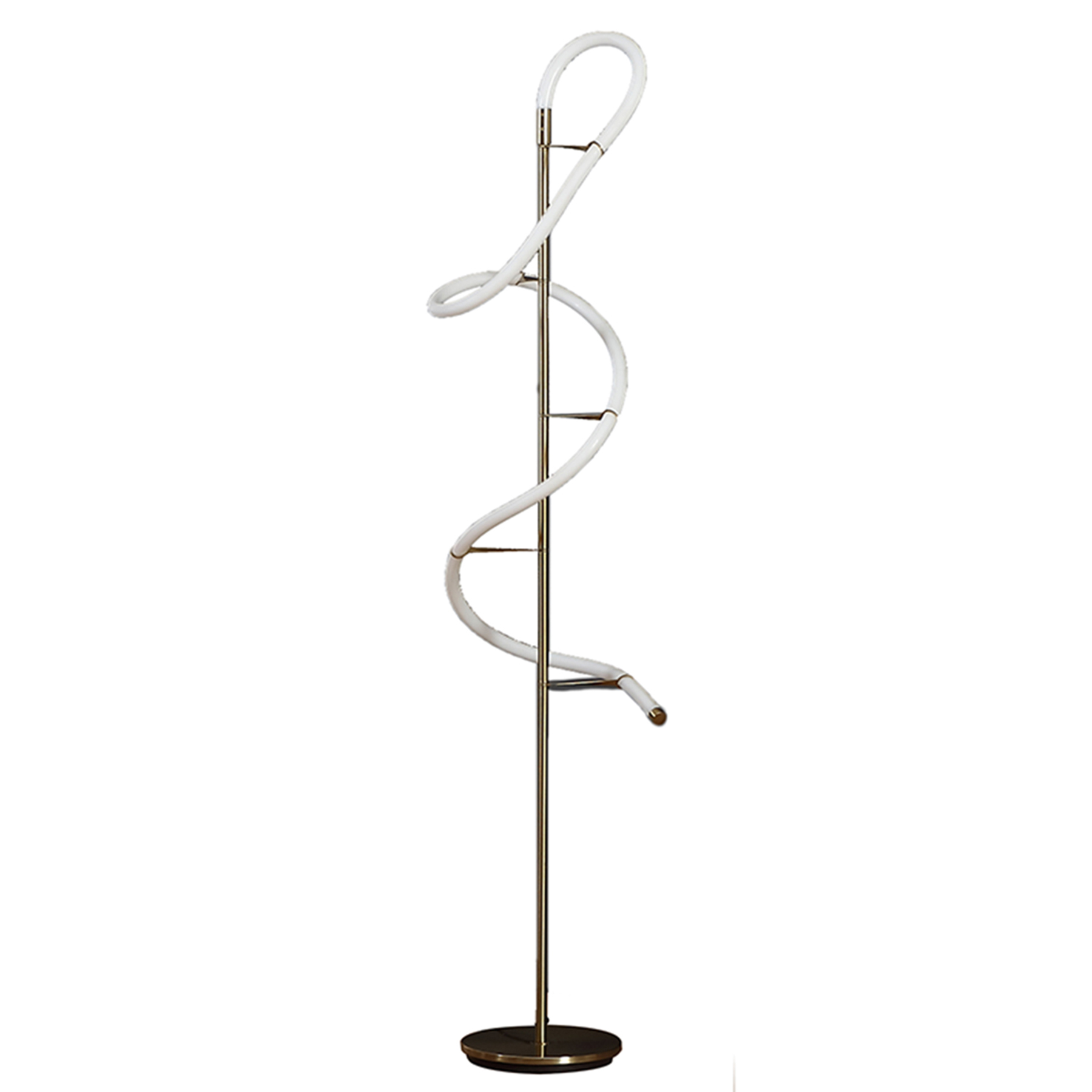 Linear Metal Led Floor Lamp, Curved Pole Light | Goodly Light-GL-FLM063 Featured Image