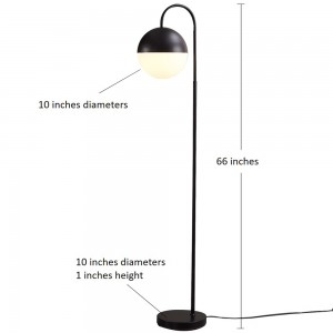 Metal Bow Floor Lamp, Globe Glass Shade | Goodly Light-GL-FLM149